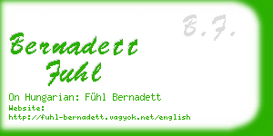 bernadett fuhl business card