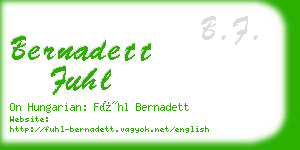 bernadett fuhl business card